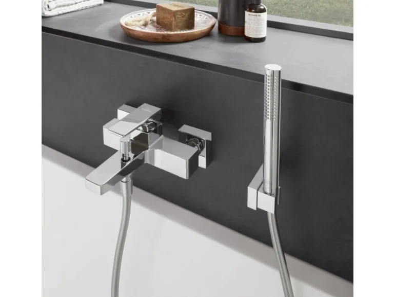 Villeroy & Boch Einhebel-Badewannenarmatur Architectura Square in Chrom