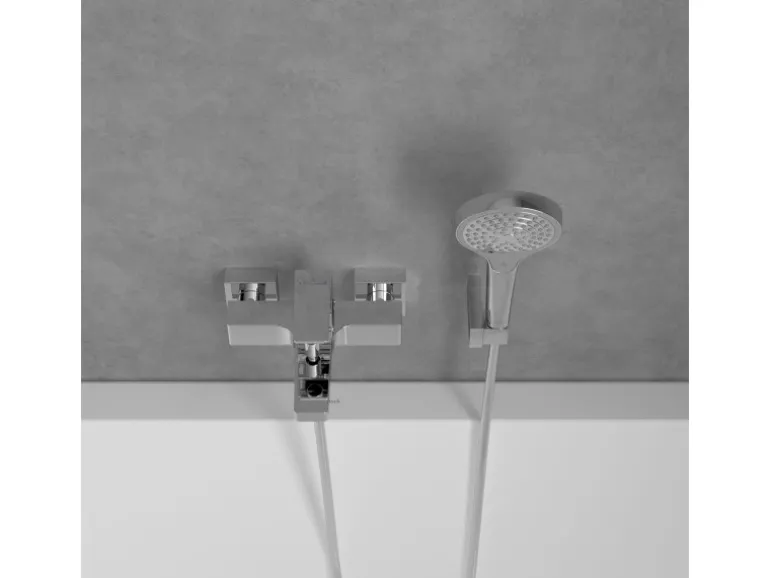 Villeroy & Boch Einhebel-Badewannenarmatur Architectura Square in Chrom