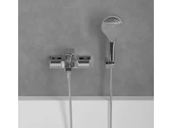 Villeroy & Boch Einhebel-Badewannenarmatur Architectura Square in Chrom