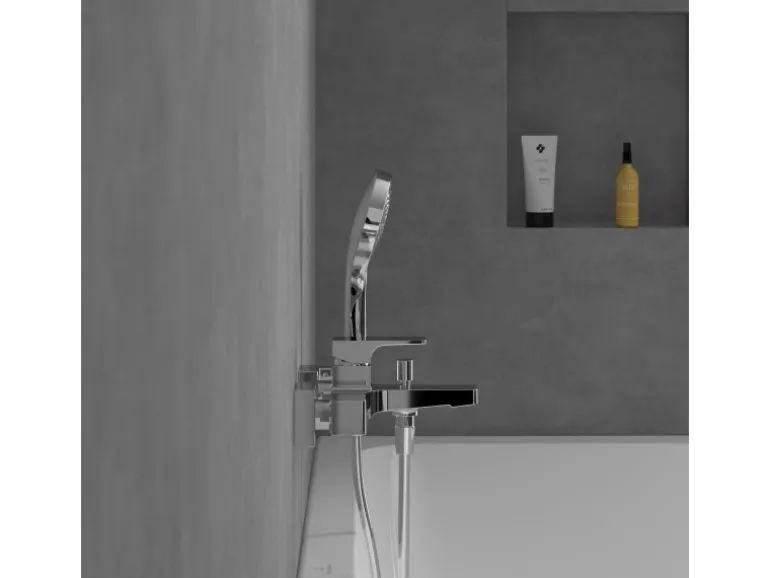 Villeroy & Boch Einhebel-Badewannenarmatur Architectura Square in Chrom