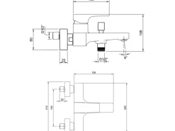 Villeroy & Boch Einhebel-Badewannenarmatur Architectura Square in Chrom