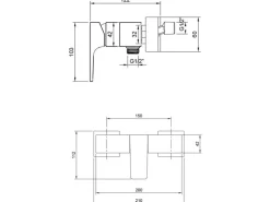 Villeroy & Boch Einhebel-Duscharmatur Architectura Square in Matt Black