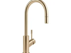Villeroy & Boch Küchenarmatur Umbrella Flex Hochdruck-Armatur mit Ausziehbarer Brause Wassersparend Gold