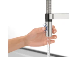 Villeroy & Boch Küchenarmatur Steel Expert Compact Hochdruck Armatur Umschaltfunktion Wassersparend Edelstahl Massiv