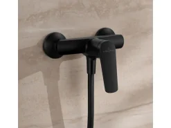 Villeroy & Boch Oasis Duscharmatur Einhebel-Mischbatterie mit Rückflussschutz & Kartusche Aufputzmontage Rund Matt Black