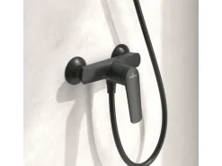 Villeroy & Boch Oasis Duscharmatur Einhebel-Mischbatterie mit Rückflussschutz & Kartusche Aufputzmontage Rund Matt Black