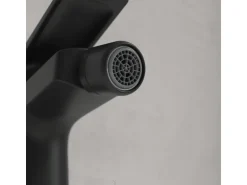 Villeroy & Boch Oasis Einhebel-Bidetarmatur mit Zugstange Keramikkartusch Wassersparend Auslaufhöhe 73mm Rund Matt Black