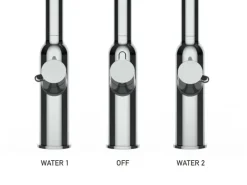 VIZIO 4 Wege Wasserhahn Küchenarmatur BOD mit 360° Schwenkbarem Auslauf Abnehmbare 2 Strahl Handbrause Schwarz Matt   Blau