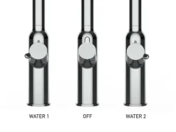 VIZIO 4 Wege Wasserhahn Küchenarmatur BOD mit 360° Schwenkbarem Auslauf Abnehmbare 2 Strahl Handbrause Schwarz Matt   Rot