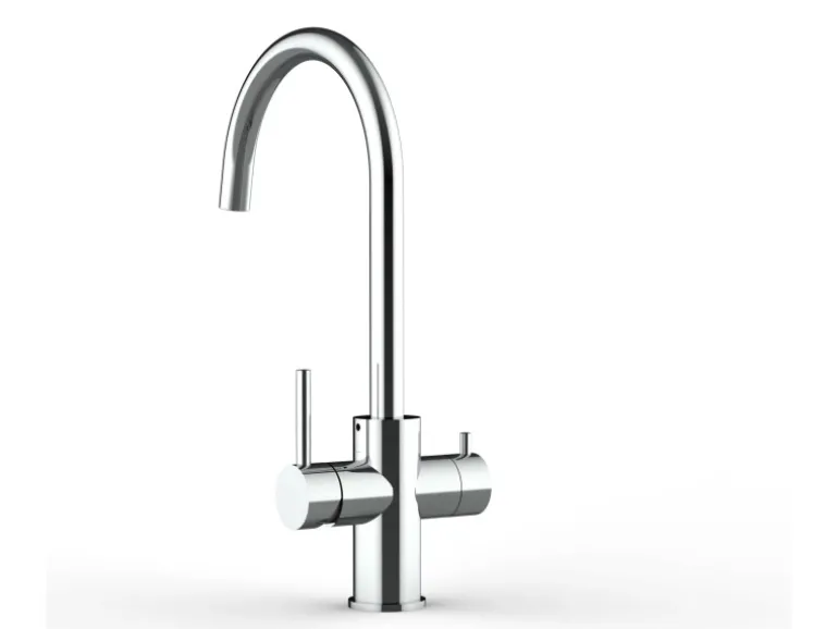 VIZIO 5 Wege Wasserhahn Küchenarmatur Edelstahl Massiv mit 360° Schwenkbarem U Auslauf Hochglanz Poliert