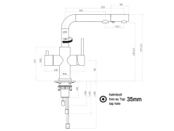 VIZIO 4 Wege Wasserhahn Küchenarmatur Edelstahl Massiv mit Schwenkbarem L Auslauf und Herausziehbarer Brause Hochglanz