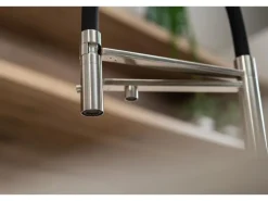 VIZIO 3 Wege Wasserhahn Küchenarmatur Edelstahl Massiv mit 360° Schwenkbarem Auslauf Abnehmbare 2 Strahl Handbrause Gebürstet   Hellblau