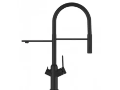 VIZIO 3 Wege Wasserhahn Küchenarmatur BOD mit 360° Schwenkbarem Auslauf Abnehmbare 2 Strahl Handbrause Schwarz Matt   Schwarz