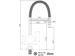VIZIO 4 Wege Wasserhahn Küchenarmatur FC mit 360° Schwenkbarem Auslauf Abnehmbare 2 Strahl Handbrause Schwarz Matt   Weiß