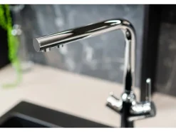 VIZIO 3 Wege Wasserhahn Küchenarmatur BOD mit 360° Schwenkbarem L Auslauf Verchromt