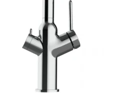 VIZIO 4 Wege Wasserhahn Küchenarmatur BOD mit 360° Schwenkbarem Auslauf Abnehmbare 2 Strahl Handbrause Verchromt   Schwarz