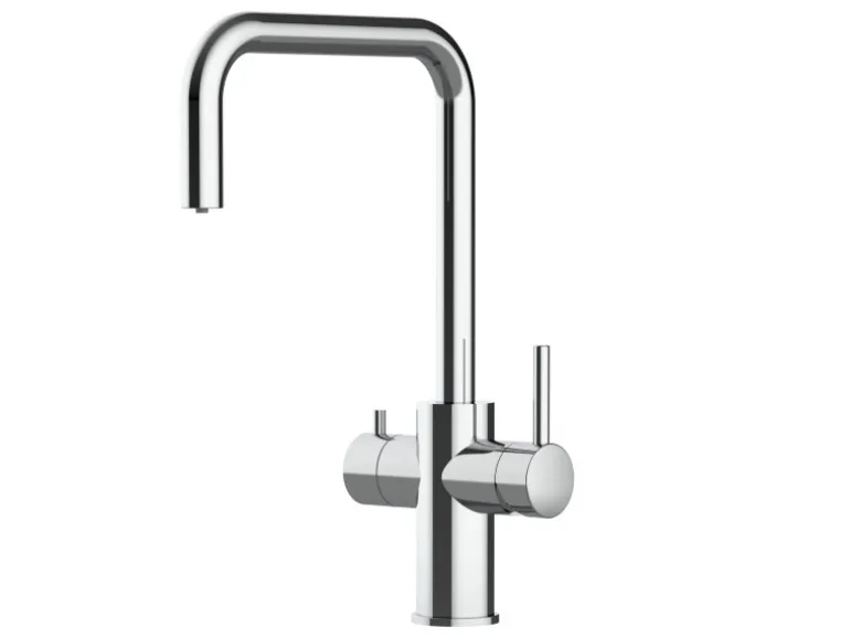 VIZIO 5 Wege Wasserhahn Küchenarmatur Edelstahl Massiv mit 360° Schwenkbarem N Auslauf Hochglanz Poliert