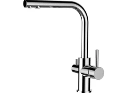 VIZIO 3 Wege Wasserhahn Küchenarmatur FL mit 360° Schwenkbarem L Auslauf