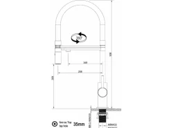 VIZIO 3 Wege Wasserhahn Küchenarmatur FL mit 360° Schwenkbarem Auslauf Abnehmbare 2 Strahl Handbrause Verchromt   Schwarz