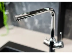 VIZIO 4 Wege Wasserhahn Küchenarmatur BOD mit 360° Schwenkbarem L Auslauf Verchromt