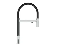 VIZIO 3 Wege Wasserhahn Küchenarmatur Edelstahl Massiv mit 360° Schwenkbarem Auslauf Abnehmbare 2 Strahl Handbrause Hochglanz   Schwarz