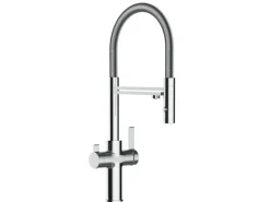 VIZIO 3 Wege Wasserhahn Küchenarmatur FC mit 360° Schwenkbarem Auslauf Abnehmbare 2 Strahl Handbrause Verchromt