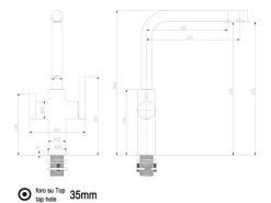 VIZIO 3 Wege Wasserhahn Küchenarmatur FC mit 360° Schwenkbarem L Auslauf Verchromt