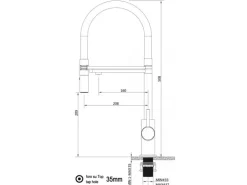 VIZIO NIEDERDRUCK 3 Wege Wasserhahn Küchenarmatur FL mit 360° Schwenkbarem Auslauf Abnehmbare 2 Strahl Handbrause Verchromt