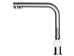 VIZIO NIEDERDRUCK 3 Wege Wasserhahn Küchenarmatur Edelstahl Massiv 360° Schwenkbarem L Auslauf Hochglanz Poliert