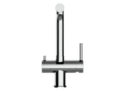 VIZIO NIEDERDRUCK 3 Wege Wasserhahn Küchenarmatur Edelstahl Massiv 360° Schwenkbarem L Auslauf Hochglanz Poliert