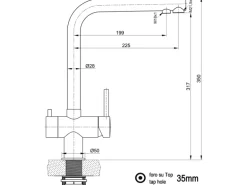 VIZIO NIEDERDRUCK 3 Wege Wasserhahn Küchenarmatur Edelstahl Massiv 360° Schwenkbarem L Auslauf Hochglanz Poliert