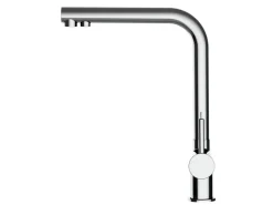 VIZIO NIEDERDRUCK 3 Wege Wasserhahn Küchenarmatur Edelstahl Massiv 360° Schwenkbarem L Auslauf Hochglanz Poliert