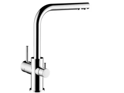 VIZIO NIEDERDRUCK 3 Wege Wasserhahn Küchenarmatur FL mit 360° Schwenkbarem L Auslauf