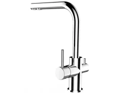 VIZIO NIEDERDRUCK 3 Wege Wasserhahn Küchenarmatur FL mit 360° Schwenkbarem L Auslauf