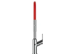 VIZIO Wasserhahn Küchenarmatur BOD mit 360° Schwenkbarem Auslauf Abnehmbare 2 Strahl Handbrause Verchromt   Rot