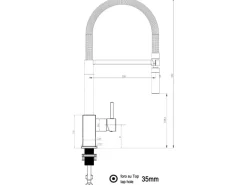 VIZIO Wasserhahn Küchenarmatur QU mit 360° Schwenkbarem Auslauf Abnehmbare 2 Strahl Handbrause Verchromt   Blau