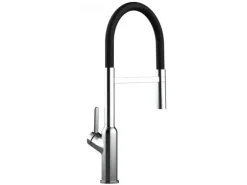 VIZIO Wasserhahn Küchenarmatur BOD mit 360° Schwenkbarem Auslauf Abnehmbare 2 Strahl Handbrause Verchromt   Schwarz