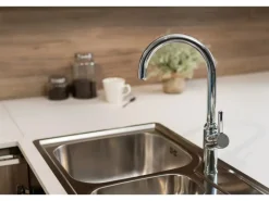 VIZIO Wasserhahn Küchenarmatur BOD mit 360° Schwenkbarem U Auslauf Verchromt