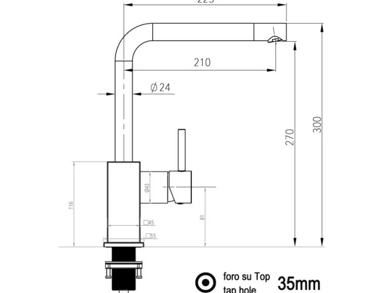 VIZIO Wasserhahn Küchenarmatur QU mit 360° Schwenkbarem L Auslauf Verchromt