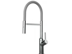 VIZIO Wasserhahn Küchenarmatur BOD mit 360° Schwenkbarem Auslauf Abnehmbare 2 Strahl Handbrause Verchromt   Grau