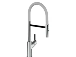 VIZIO Wasserhahn Küchenarmatur BOD mit 360° Schwenkbarem Auslauf Abnehmbare 2 Strahl Handbrause Verchromt   Grau