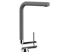 VIZIO Wasserhahn Vorfenster Küchenarmatur Umklappbar 6 CM mit 360° Schwenkbarem L Auslauf Verchromt Zement Granit