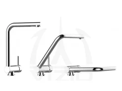 VIZIO Wasserhahn Vorfenster Küchenarmatur Umklappbar 45 CM mit 360° Schwenkbarem L Auslauf Verchromt   Zement Granit