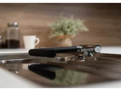 VIZIO Wasserhahn Vorfenster Küchenarmatur Umklappbar 45 CM mit 360° Schwenkbarem L Auslauf Verchromt   Schwarz Granit