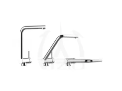 VIZIO Wasserhahn Vorfenster Küchenarmatur Umklappbar 6 CM mit 360° Schwenkbarem L Auslauf Schwarz Matt