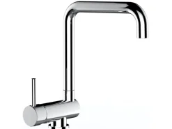 VIZIO Wasserhahn Vorfenster Küchenarmatur Umklappbar 6 CM LINKER HEBEL mit 360° Schwenkbarem N Auslauf Verchromt