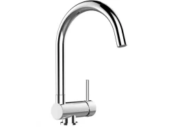 VIZIO Wasserhahn Vorfenster Küchenarmatur Umklappbar 6 CM mit 360° Schwenkbarem U Auslauf Verchromt