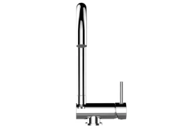 VIZIO Wasserhahn Vorfenster Küchenarmatur Umklappbar 6 CM mit 360° Schwenkbarem U Auslauf Verchromt