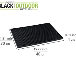 Wenko Abtropfmatte Maxi 40 cm x 30 cm Black Outdoor Kitchen Schwarz