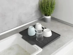 Wenko Abtropfmatte Nelia Maxi Kunststoff 40 cm x 35 cm Grau